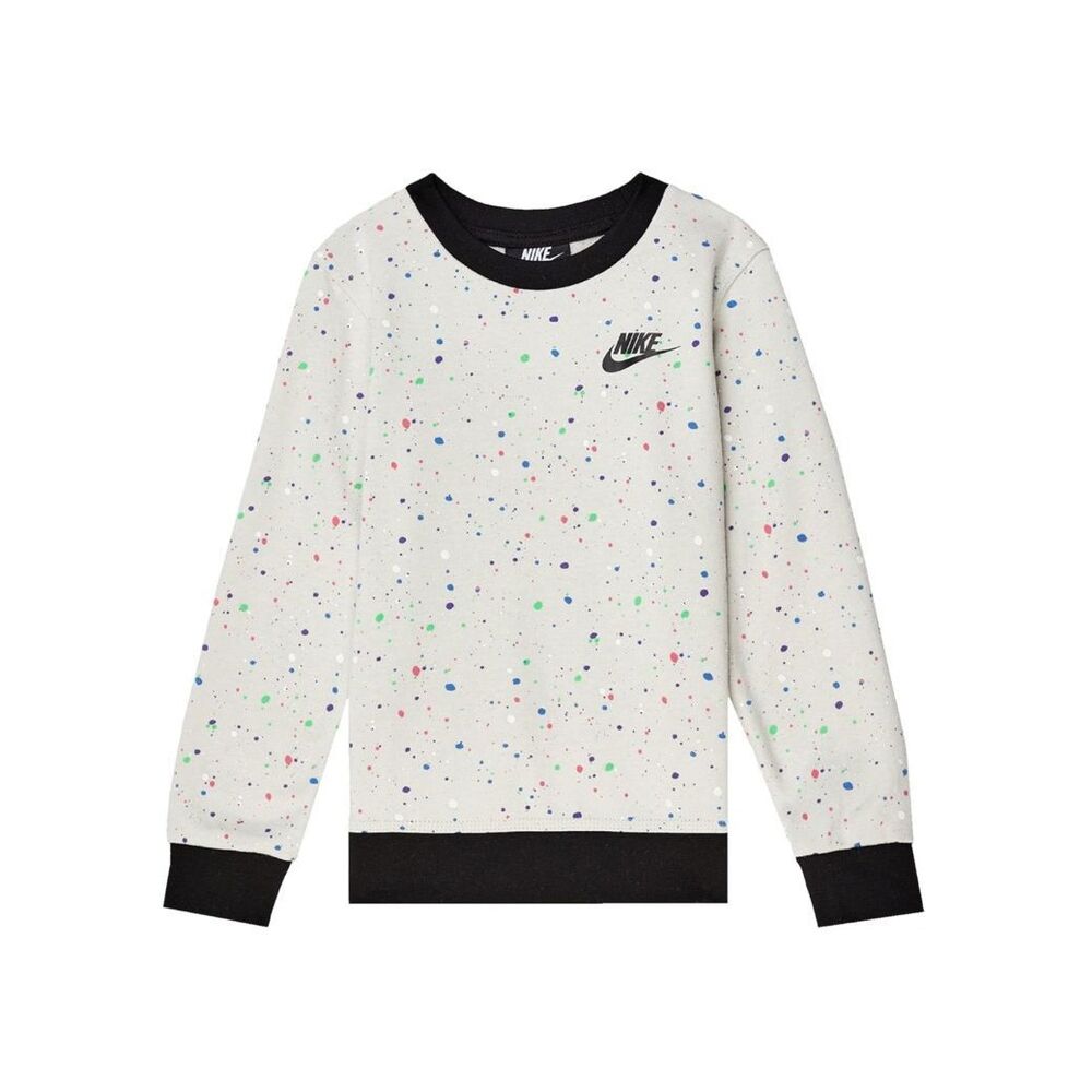 Nike Boy's Confetti Crewneck Sweatshirt in Light Bone Size M (5-6 Years)